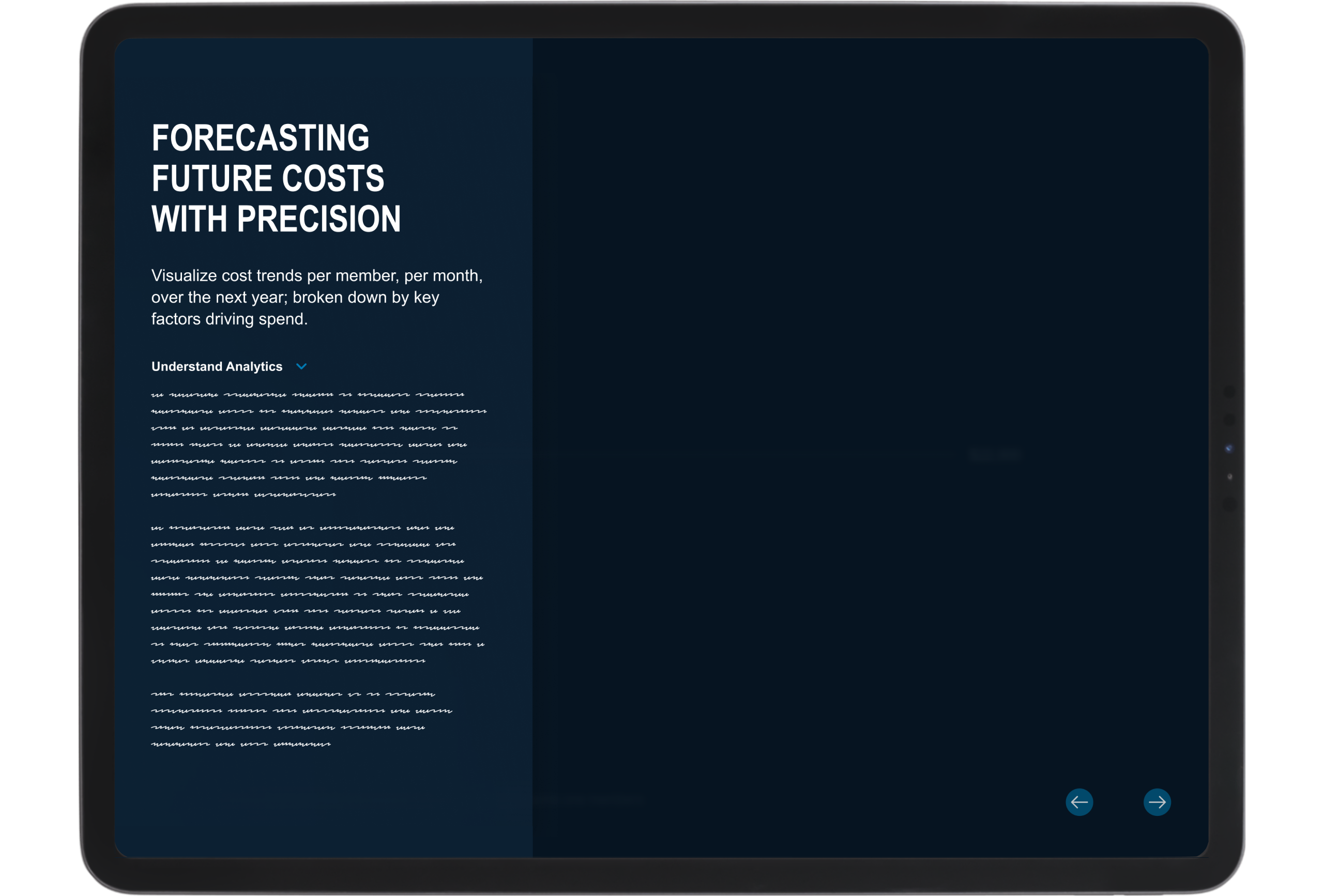Forecasting Future Costs with Precision — the predictive module framing financial risk in plain language