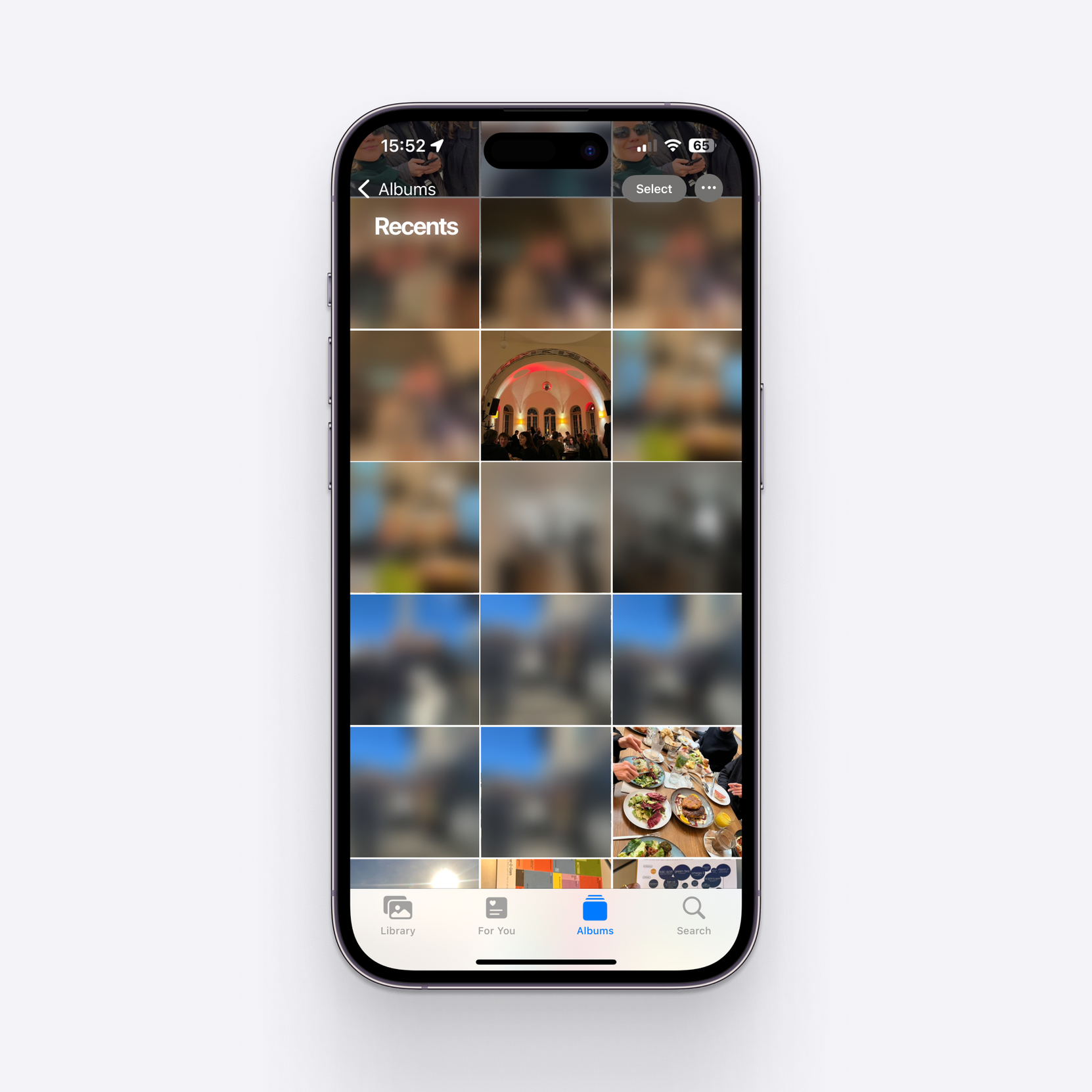A photo grid that refuses to erase but hides.