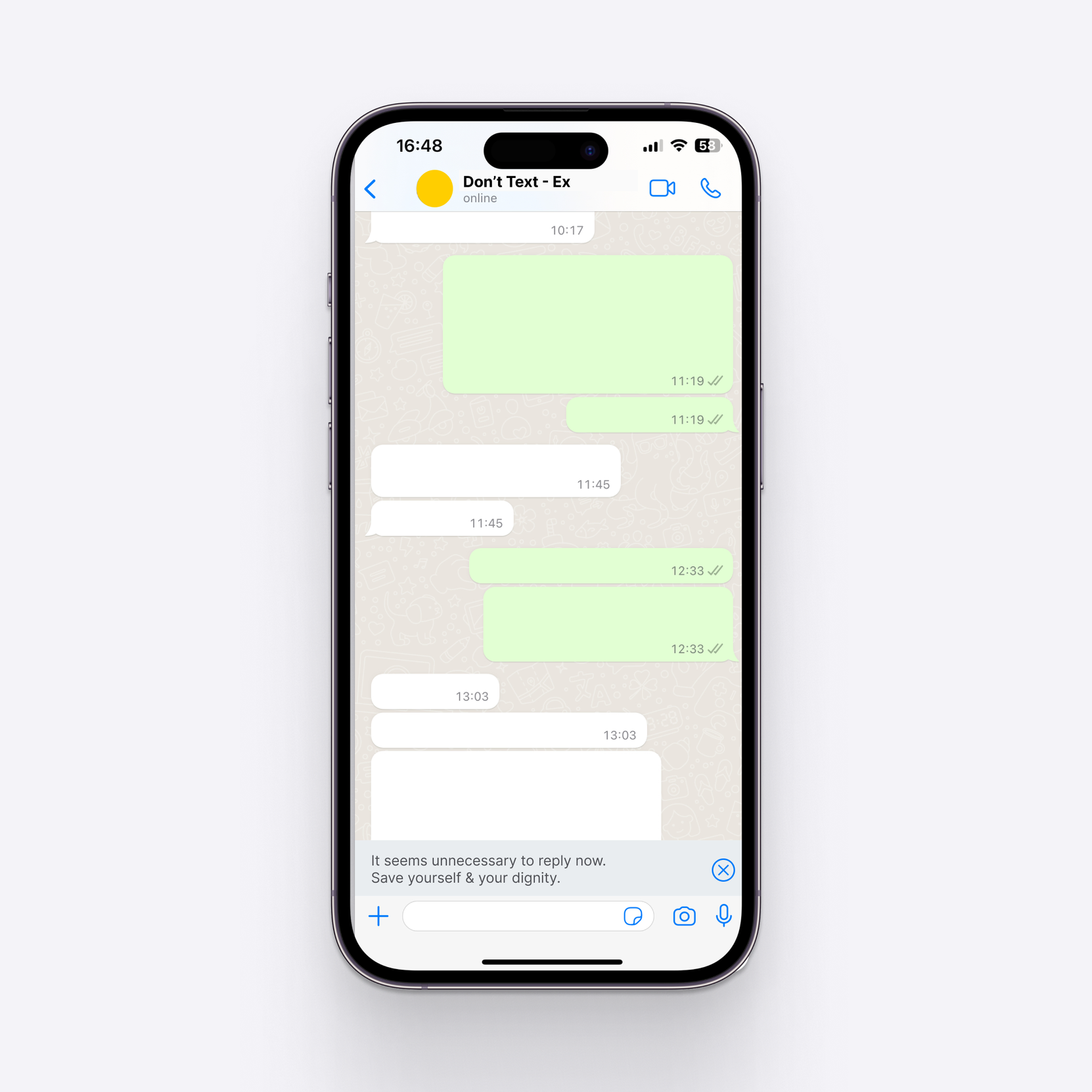 A banner to save you from the need to have the last word.